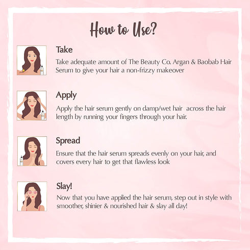 the beauty co Argan and Baobab Hair Oil Serum For Frizzy Hair